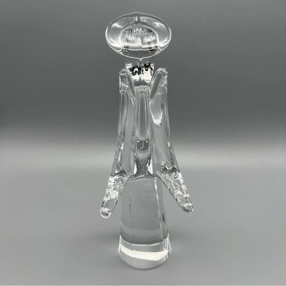 The Toscany Collection 24% Lead Crystal Clear Solid Angel Figurine 9” Japan - Picture 4 of 7